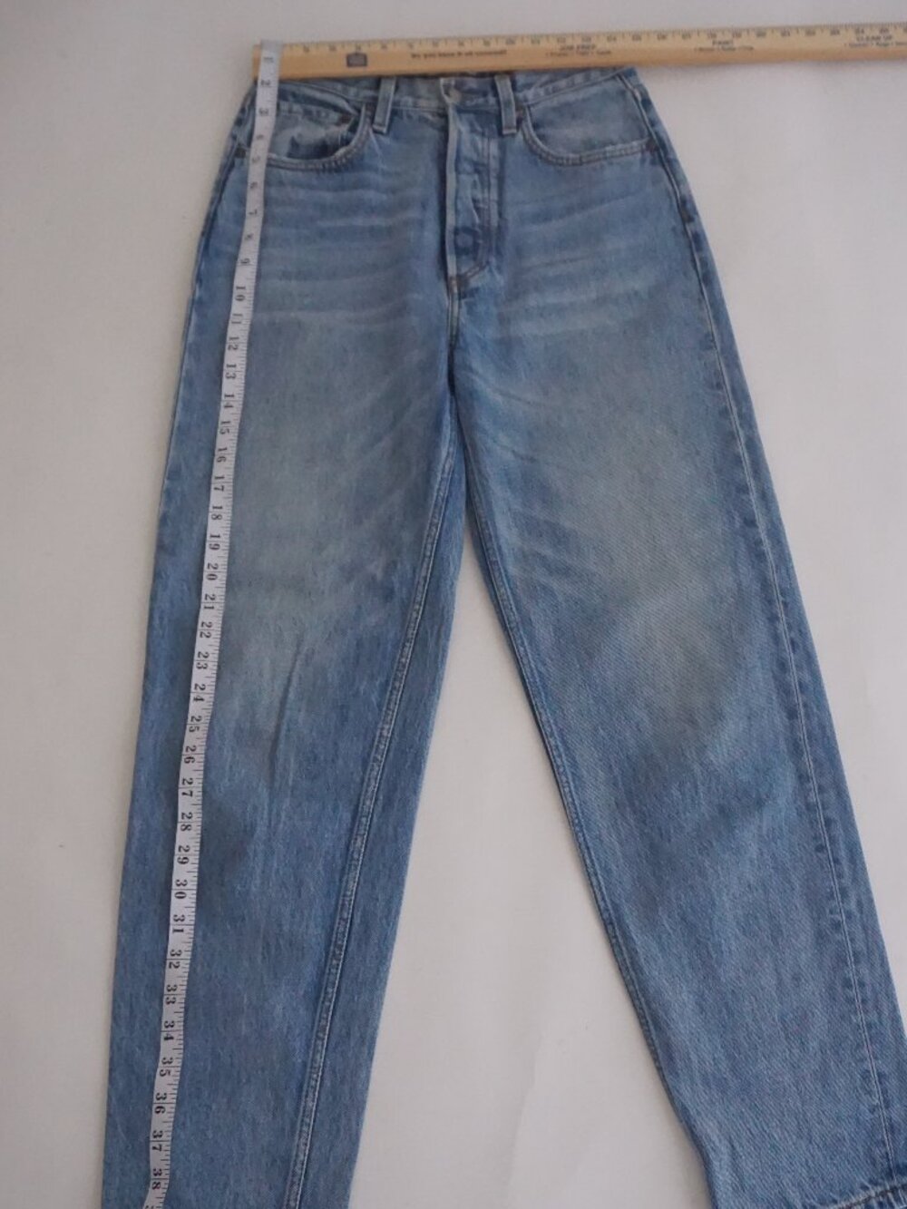 Boyish Gilda Light Wash Toby High Rise Straight Leg Jeans Button Fly Denim 27 - Picture 2 of 15